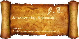 Jaszovszky Nepomuk névjegykártya